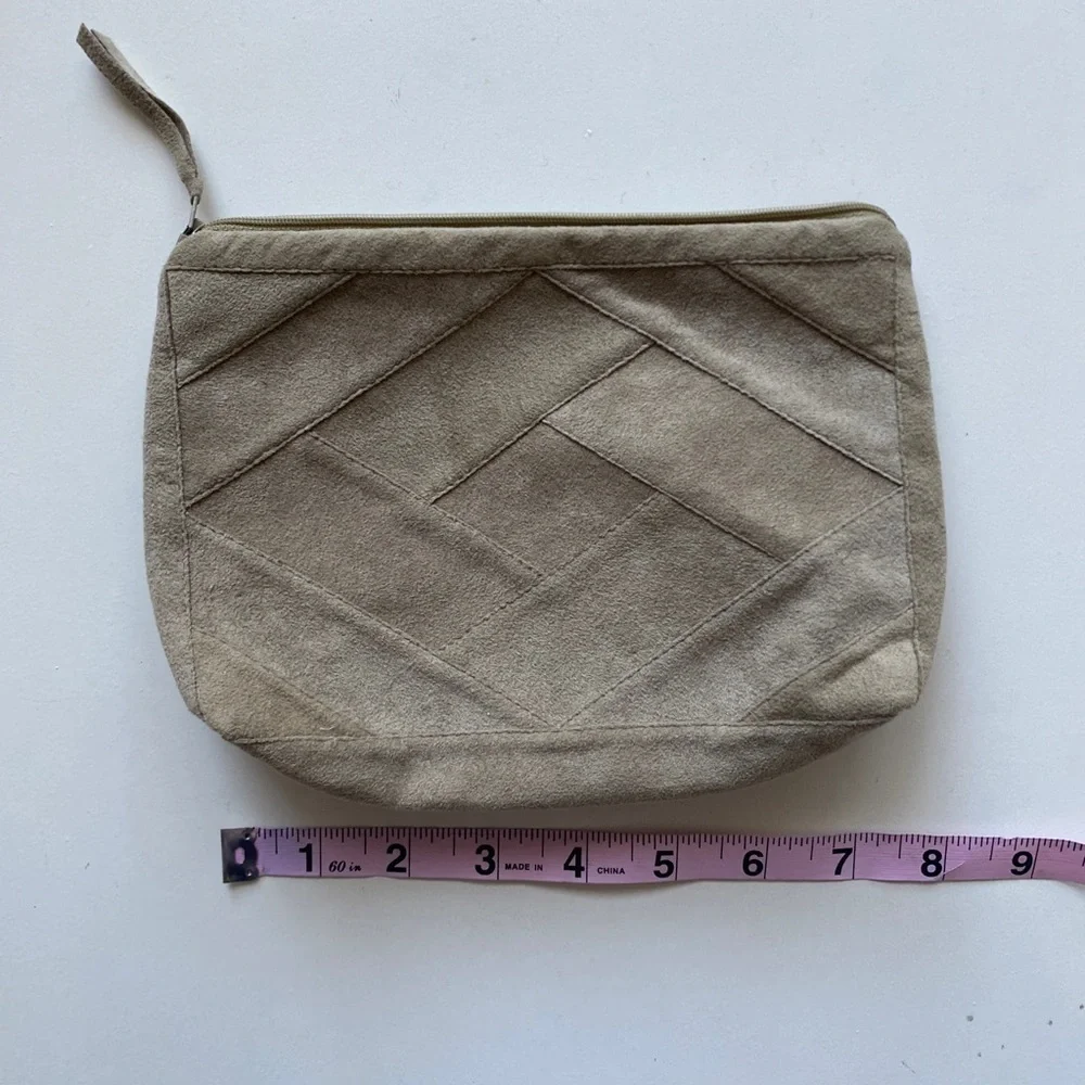 Vintage Dorli UltraSuede Tan Suede Zipper Pouch